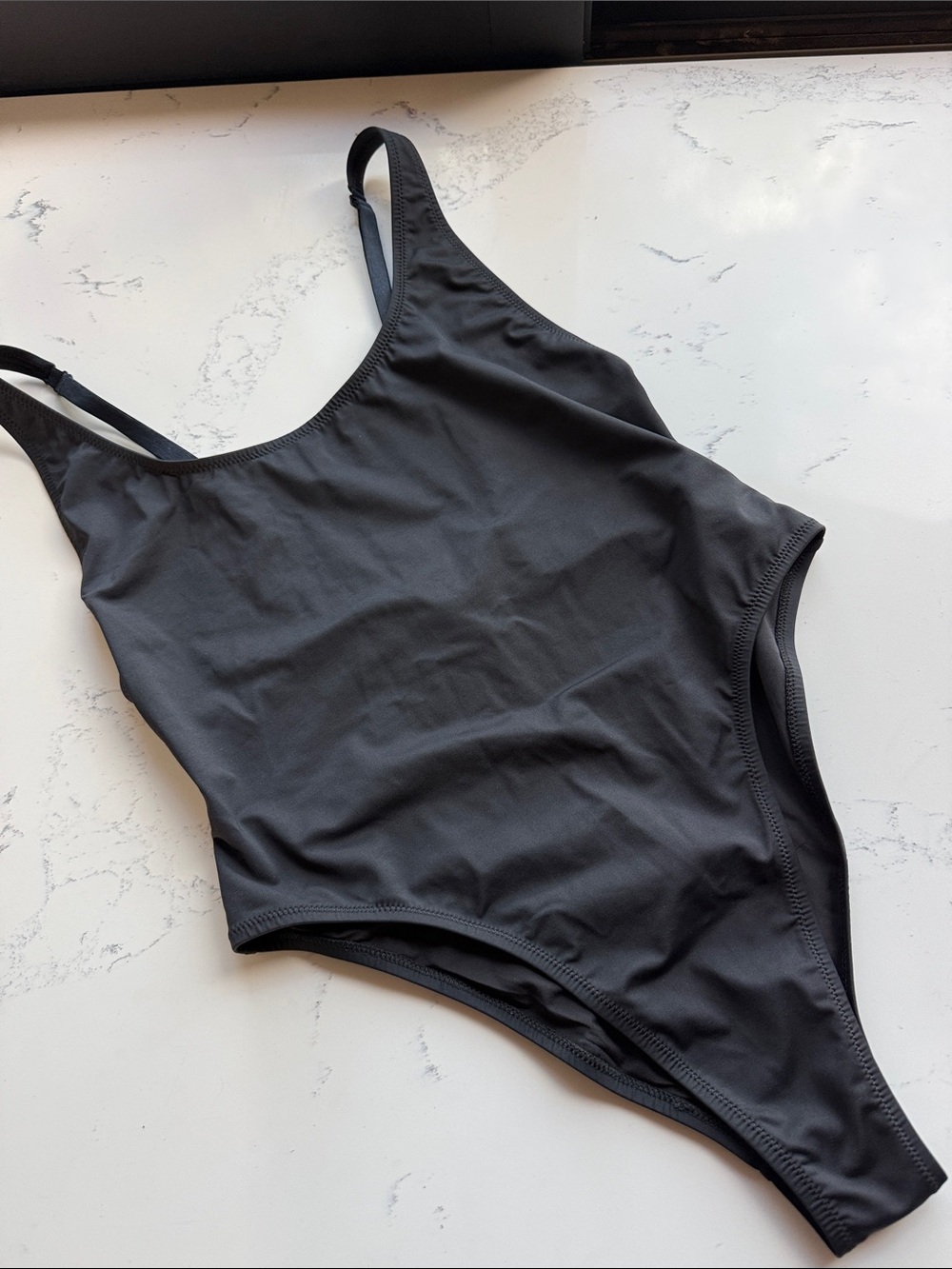 SKIMS Signature Swim Scoop Neck One Piece Swimsuit in Color Black Onyx X-Large